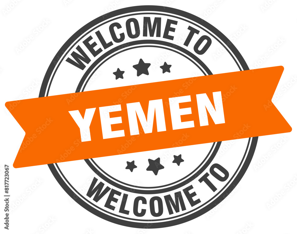 Fototapeta premium Welcome to Yemen stamp. Yemen round sign