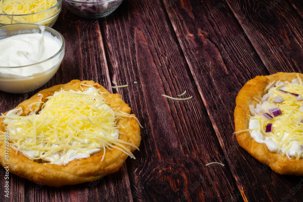 Hungarian deep-fried flatbread Hungarian deep-fried flatbread