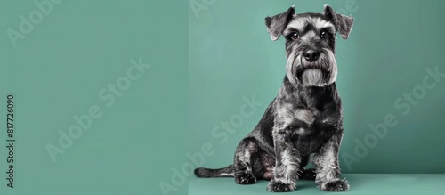 Dignified Miniature Schnauzer A Charming D of a Petite Canine Portrait photo