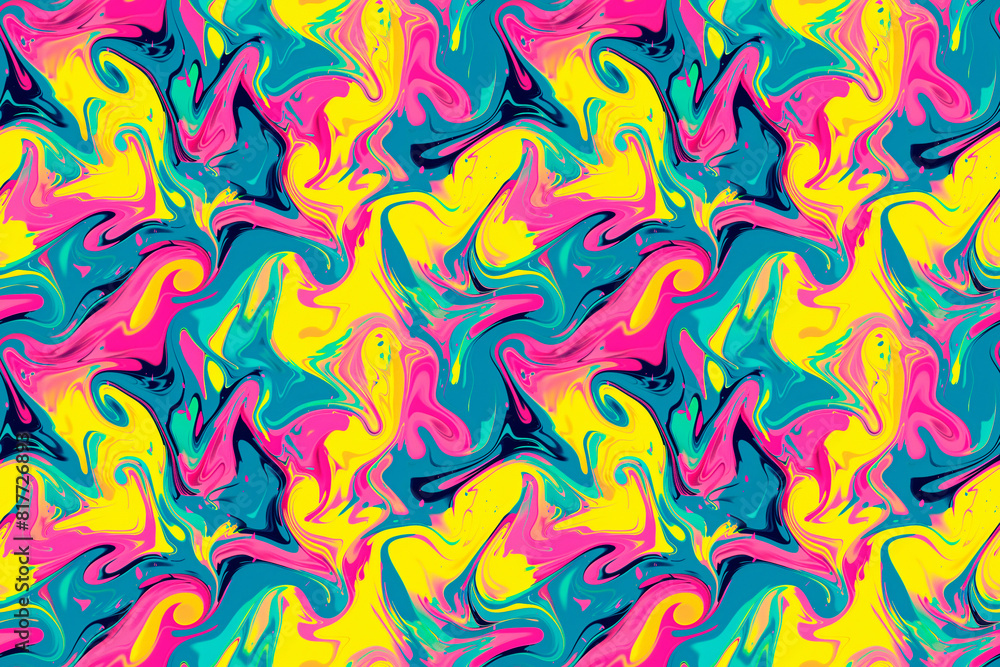 A colorful abstract painting with a lot of swirls and splatters of paint A colorful abstract painting with a lot of swirls and splatters of paint