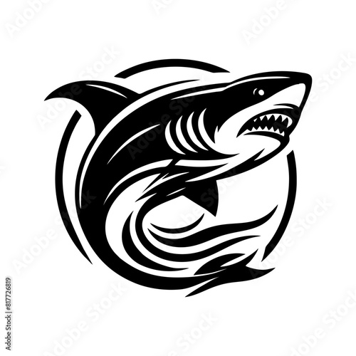 Black Shark logo design vector