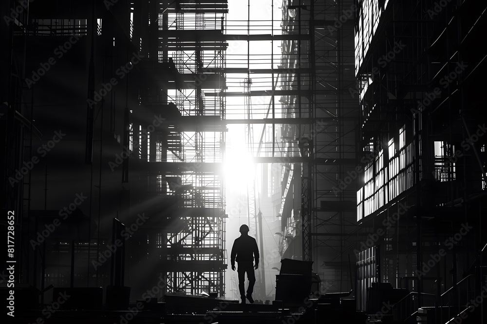 A man standing in a dim alleyway A man standing in a dim alleyway