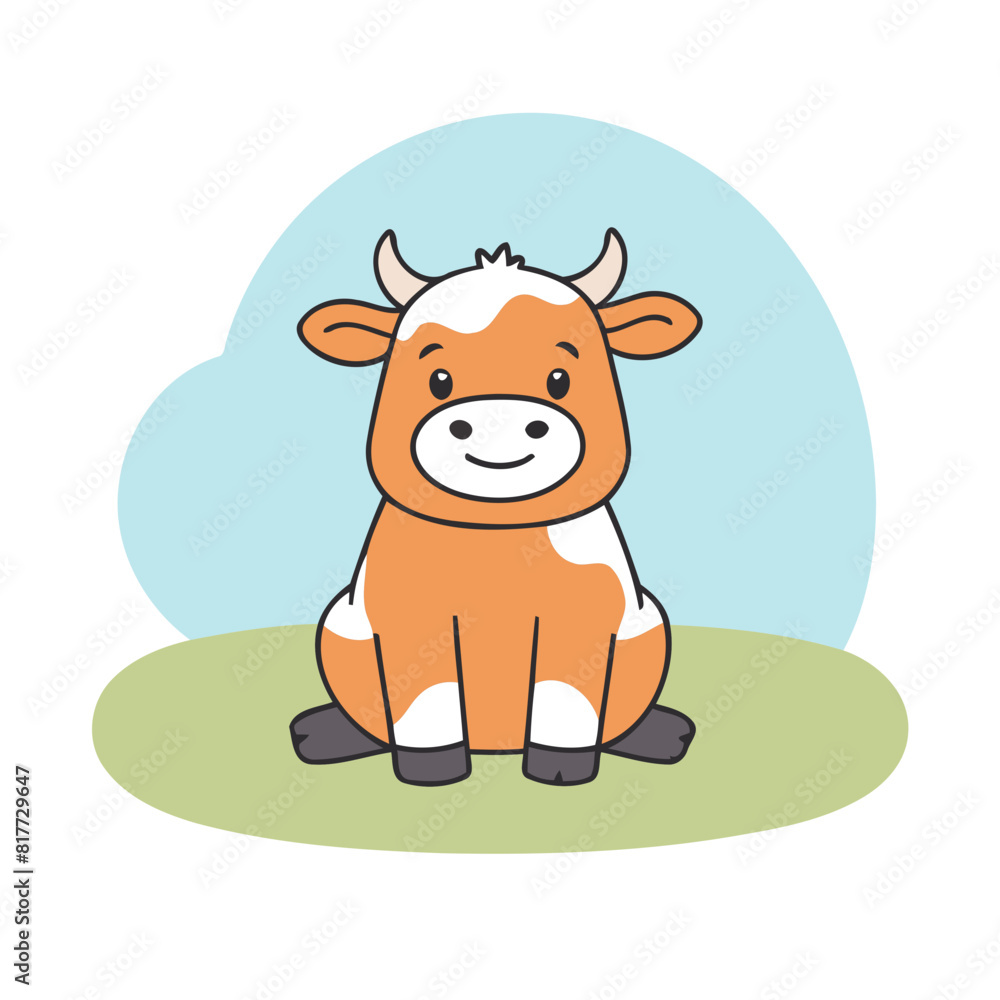 Cute Cow vector illustration for little ones' bedtime routines Cute Cow vector illustration for little ones' bedtime routines