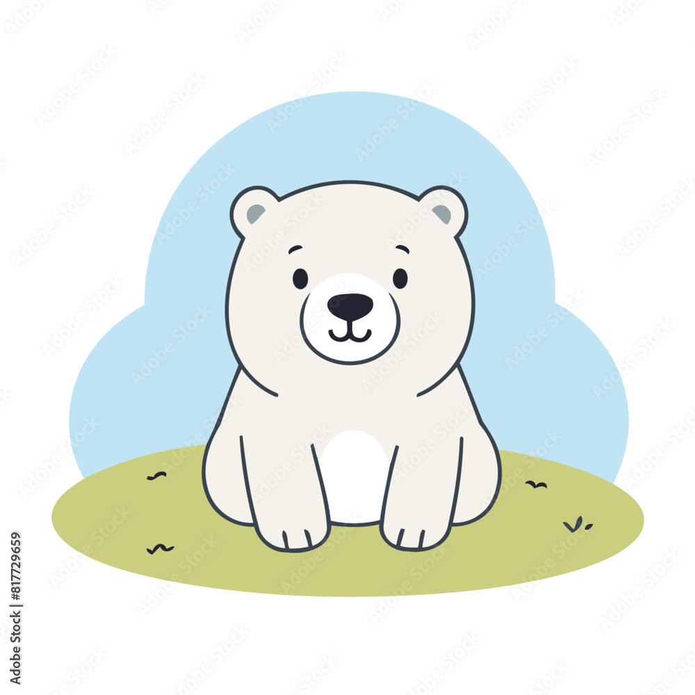 Obraz premium Vector illustration of an endearing Polar for kids' bedtime stories