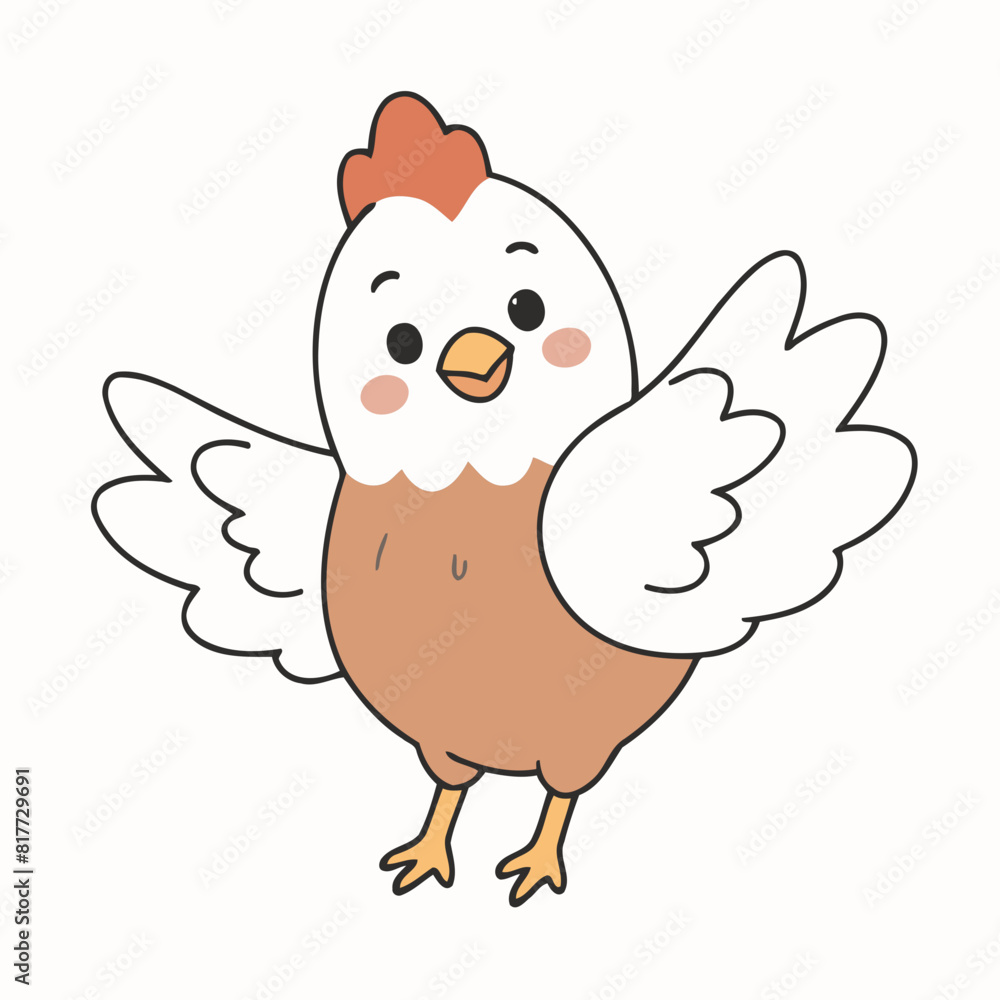 Vector illustration of a cute Chicken for children story book Vector illustration of a cute Chicken for children story book