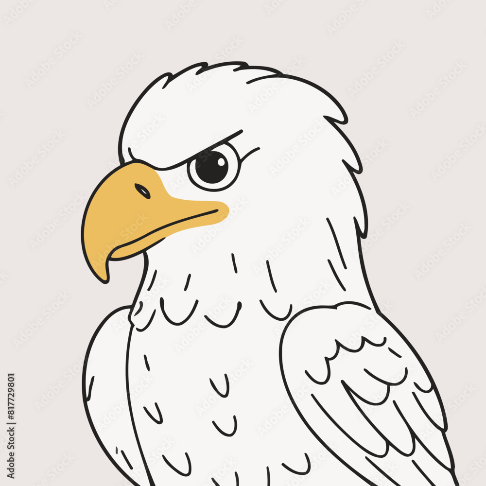 Obraz premium Vector illustration of a cute Eagle for children book