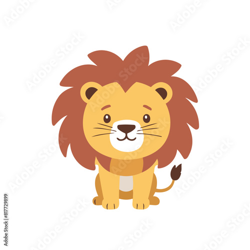Vector illustration of a cute Lion for children book