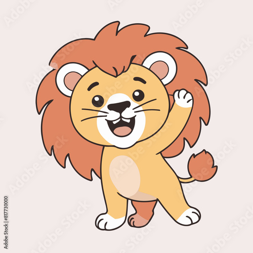 Cute vector illustration of a Lion for youngsters' imaginative stories