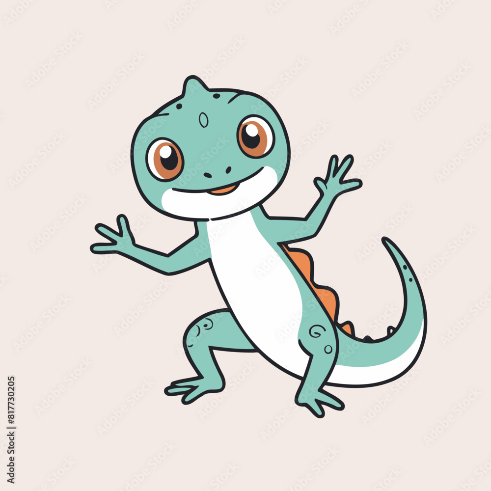 Vector illustration of a sweet Gecko for youngsters' imaginative journeys Vector illustration of a sweet Gecko for youngsters' imaginative journeys