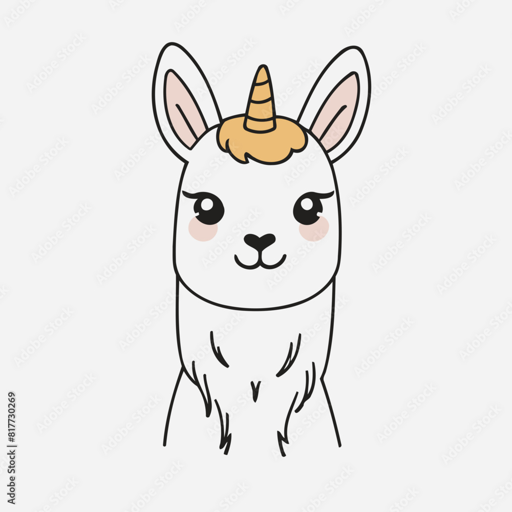 Cute Llama for children story book vector illustration Cute Llama for children story book vector illustration