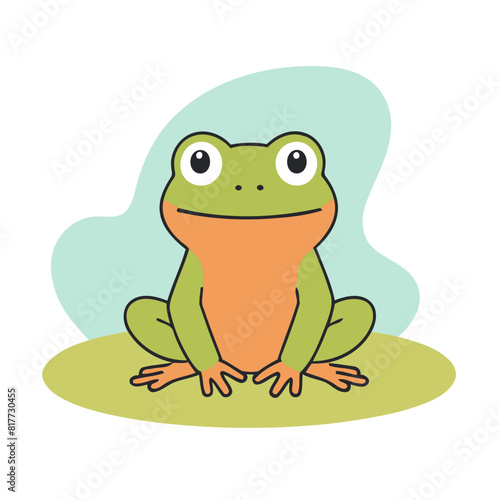 Vector illustration of an adorable Frog for young readers' books