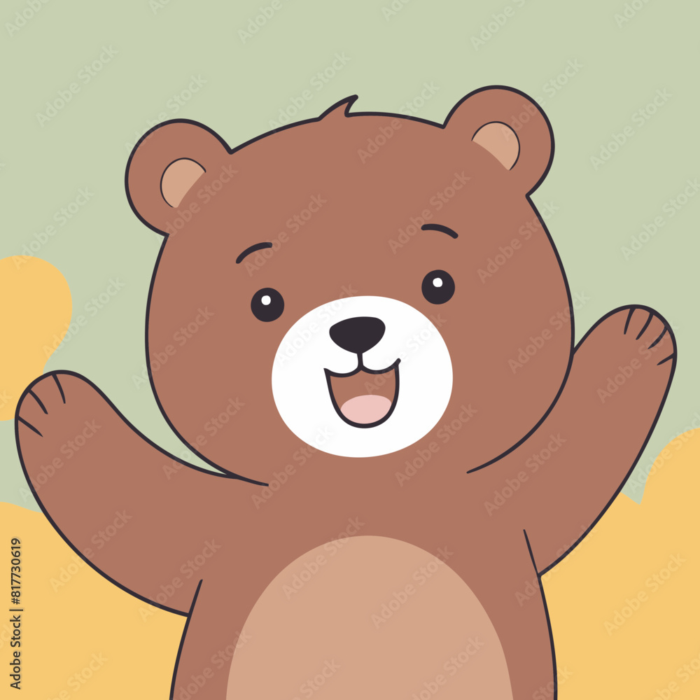 Cute vector illustration of a Bear for kids' reading time Cute vector illustration of a Bear for kids' reading time