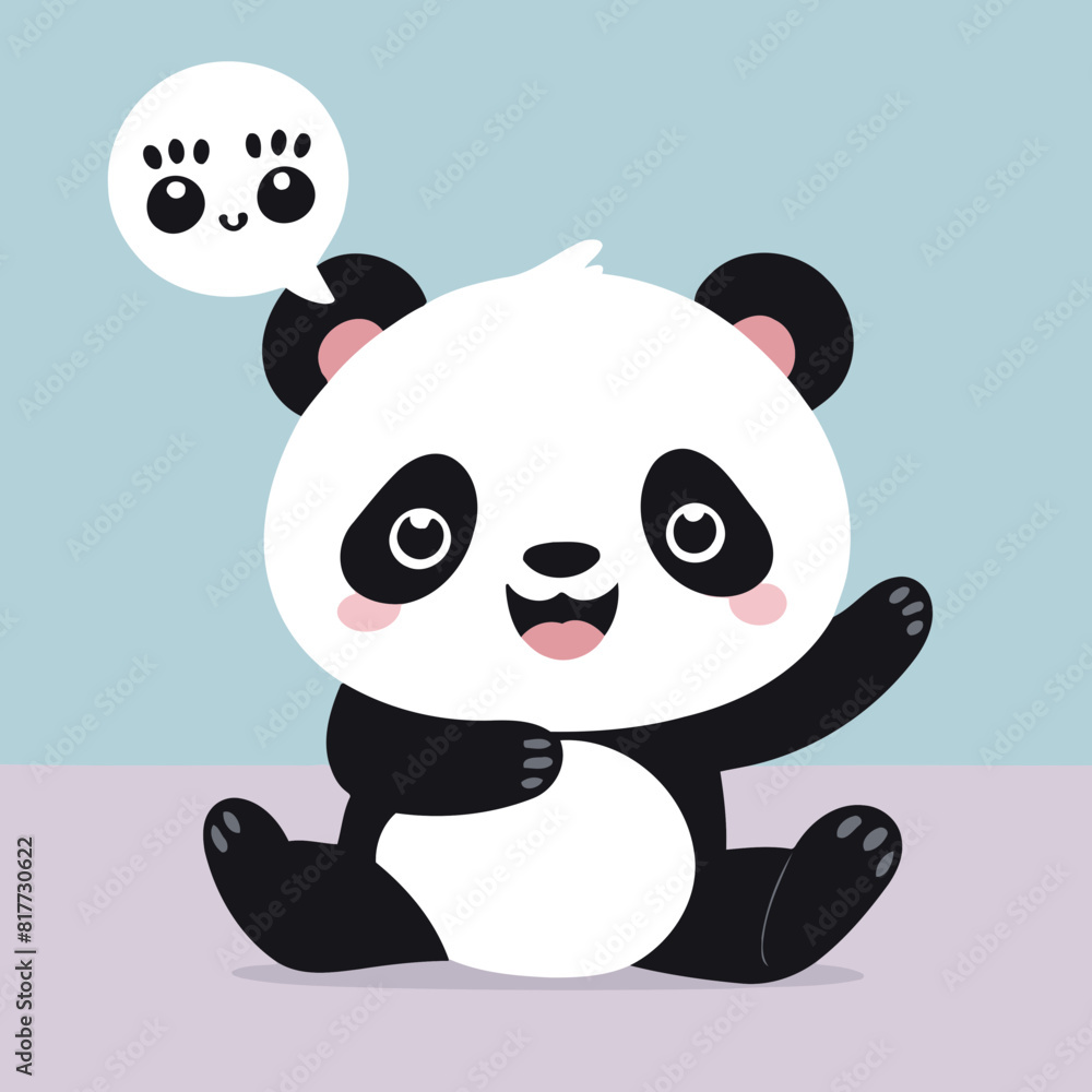Fototapeta premium Cute Panda for toddlers' learning books vector illustration