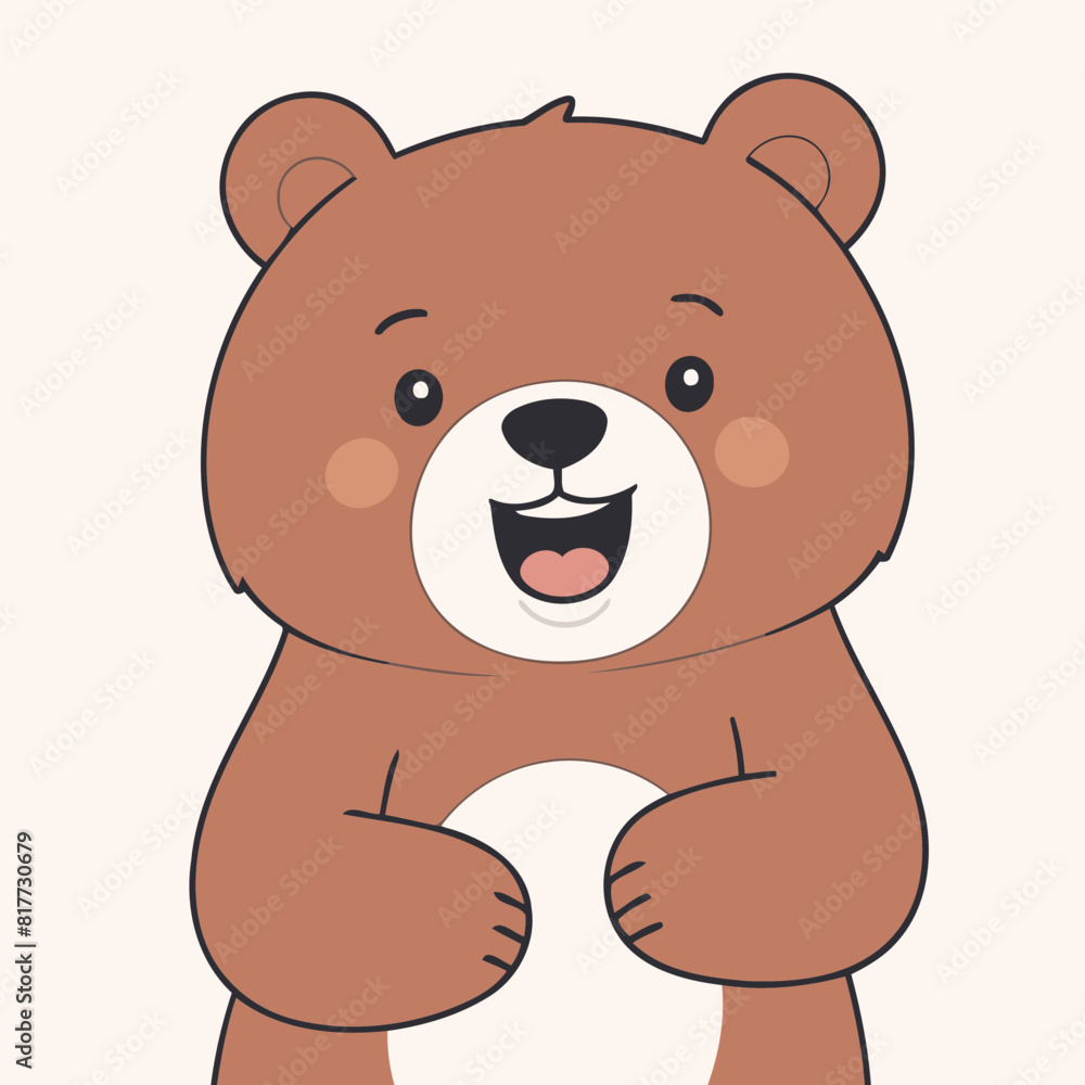Obraz premium Vector illustration of a cute Bear for kids books