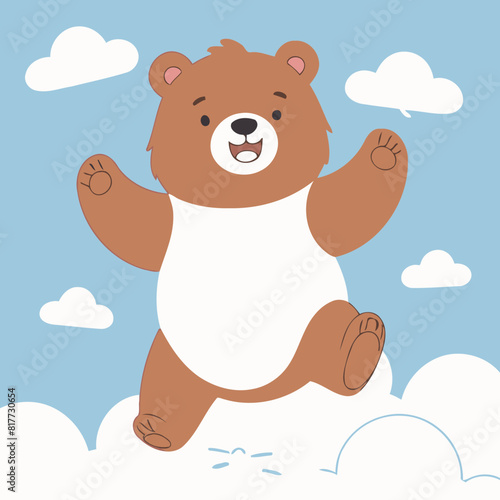 Cute vector illustration of a Bear for youngsters' imaginative stories