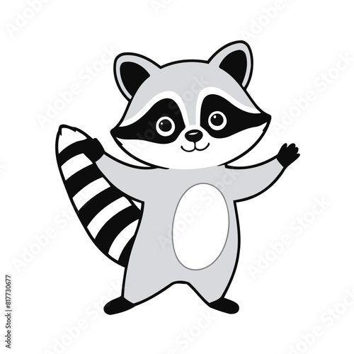 Cute vector illustration of a Raccoon for youngsters' picture books