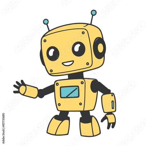 Cute vector illustration of a Robot for youngsters' picture books