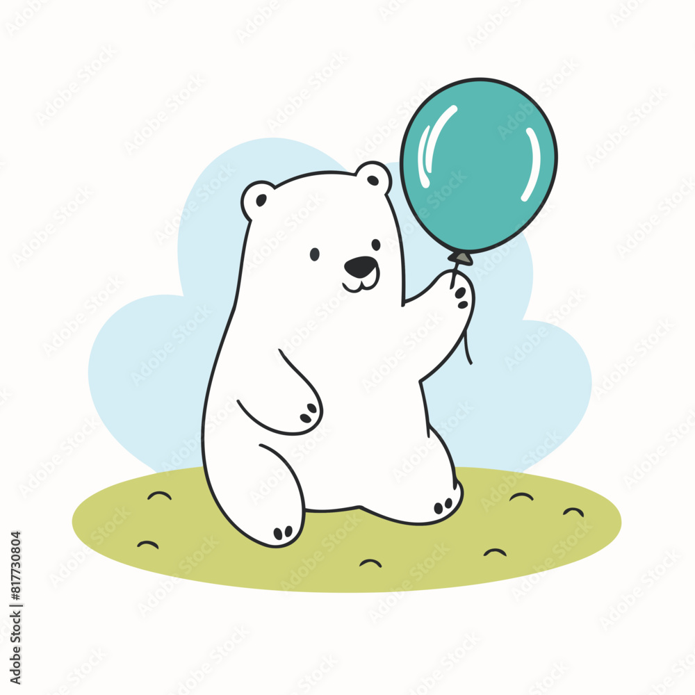 Vector illustration of a cute Polarbear for kids books Vector illustration of a cute Polarbear for kids books