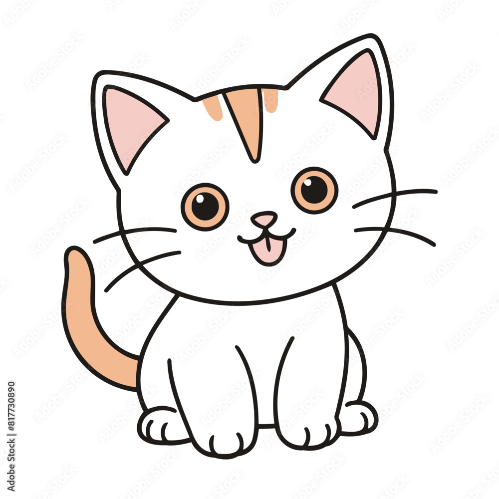 Vector illustration of a sweet Kitten for youngsters' imaginative journeys Vector illustration of a sweet Kitten for youngsters' imaginative journeys