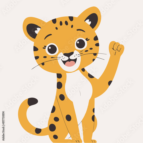 Cute vector illustration of a Cheetah for youngsters' imaginative stories