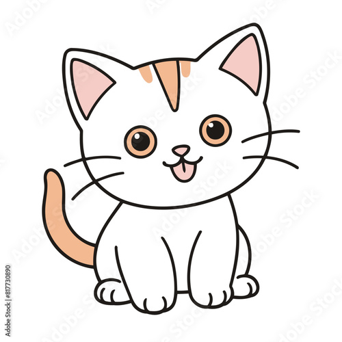 Vector illustration of a sweet Kitten for youngsters' imaginative journeys