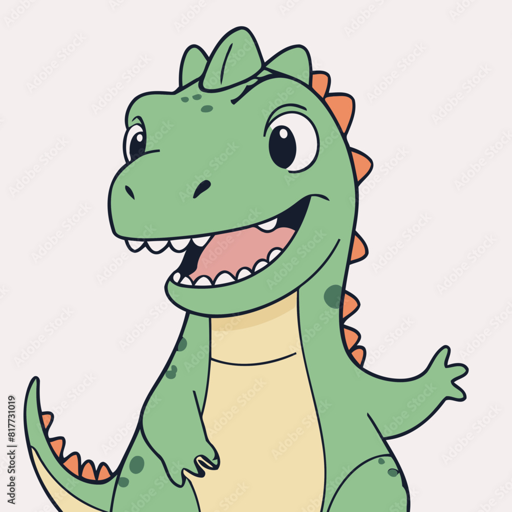 Fototapeta premium Cute Dino for toddlers books vector illustration