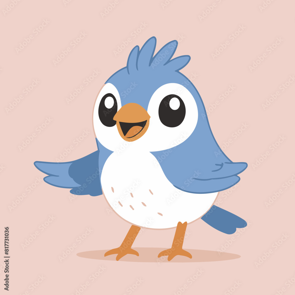 Vector illustration of a cute Bird for toddlers books Vector illustration of a cute Bird for toddlers books