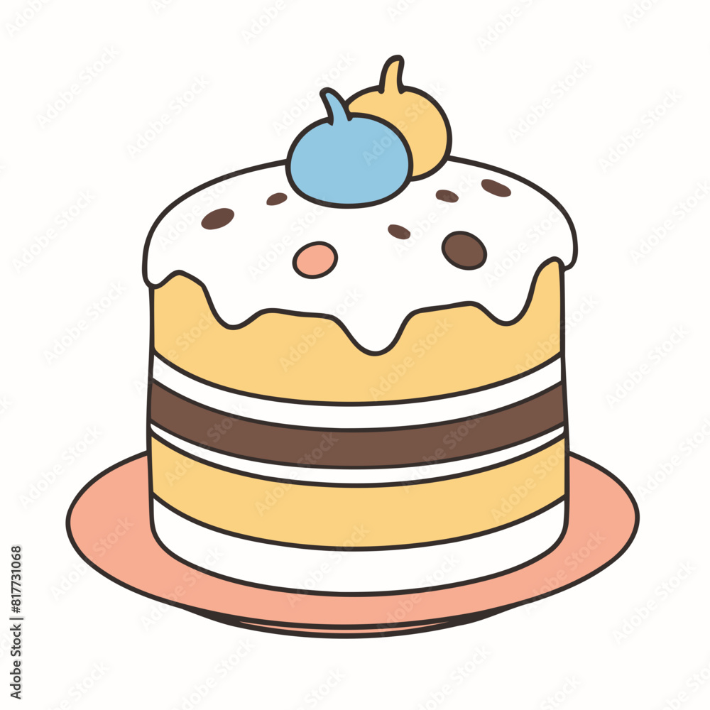 Vector illustration of a cute Cake for kids books Vector illustration of a cute Cake for kids books