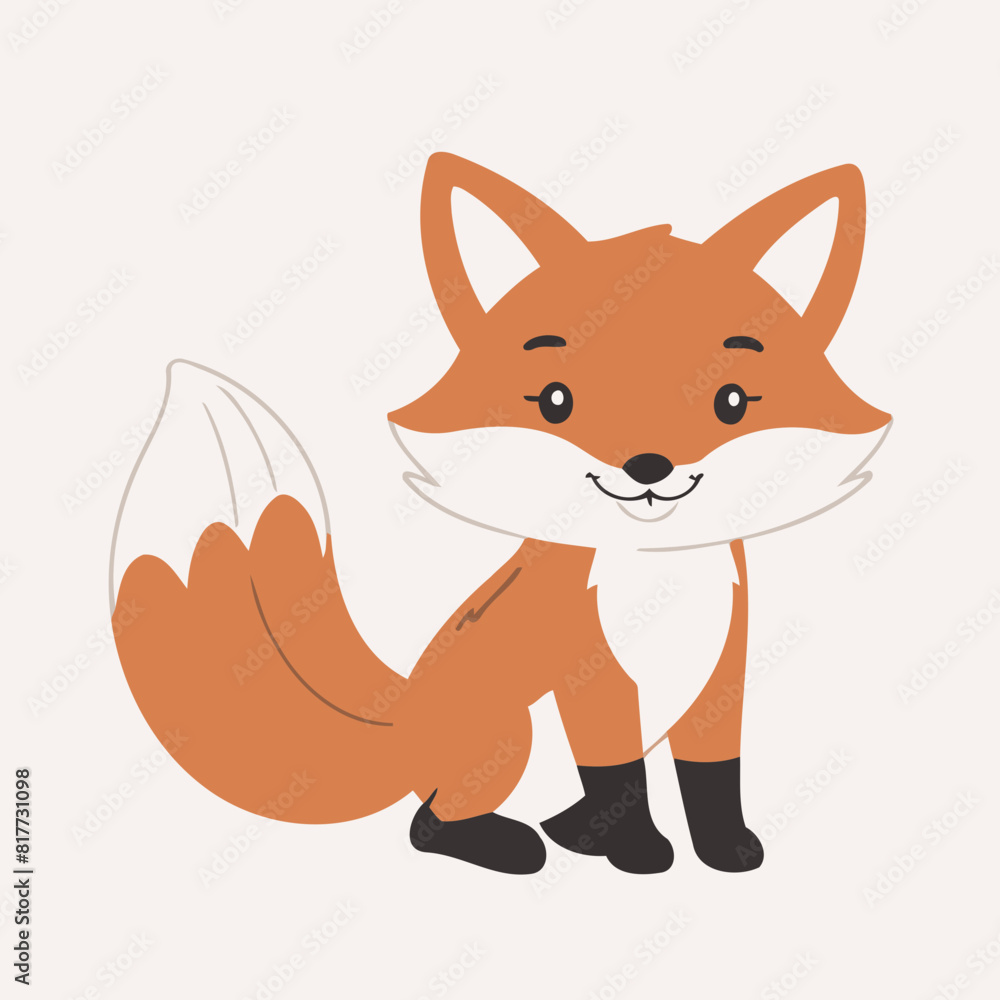 Fototapeta premium Cute Fox for children's bedtime stories vector illustration