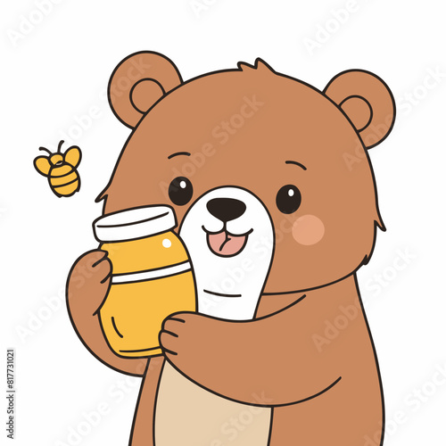 Vector illustration of a sweet Bear for youngsters' imaginative journeys