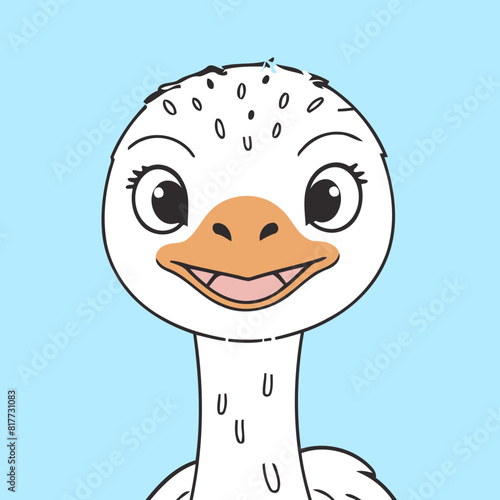 Vector illustration of a playful Ostrich for preschoolers' storytime