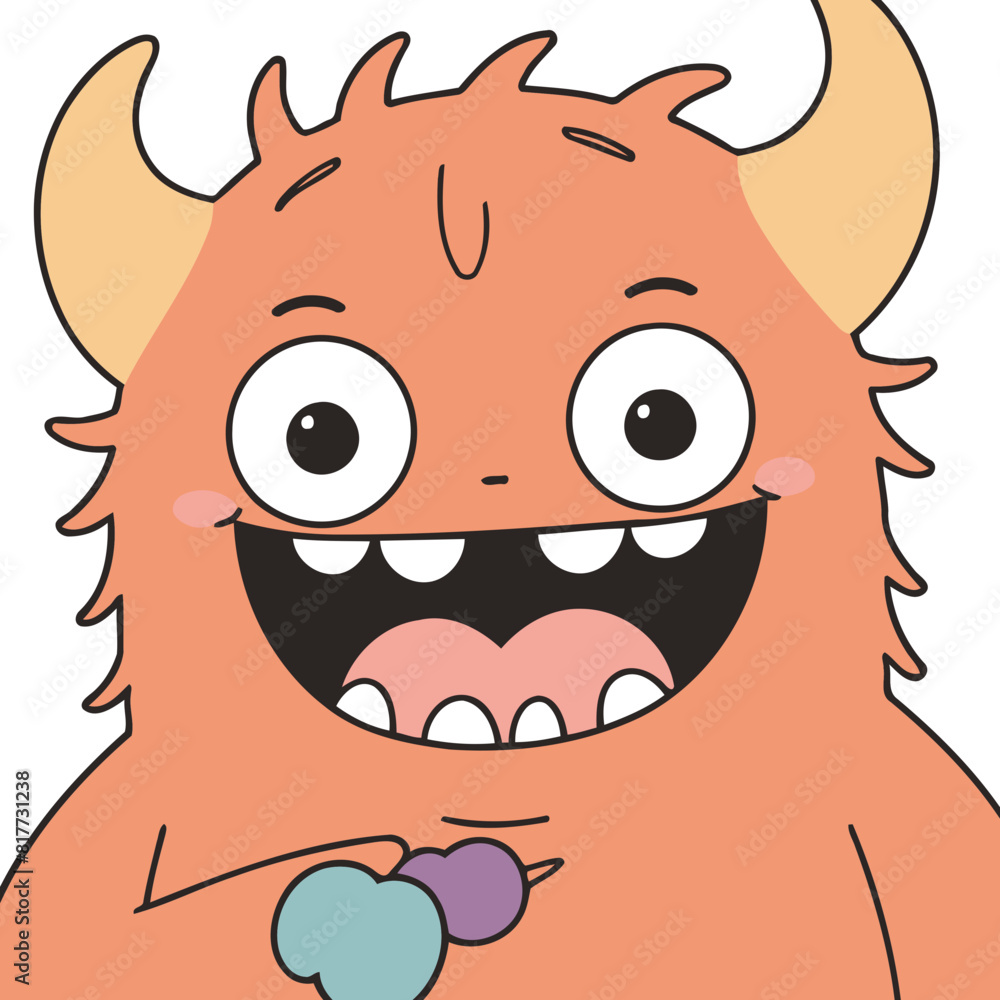 Vector illustration of an adorable Monster for young readers' books Vector illustration of an adorable Monster for young readers' books