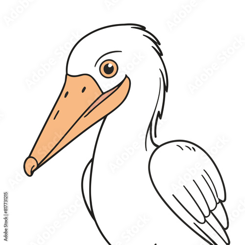 Cute Pelican for early readers' adventure books vector illustration