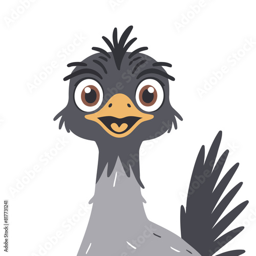 Cute vector illustration of a Emu for youngsters' imaginative stories