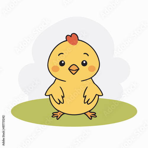 Cute vector illustration of a Chicken for youngsters' imaginative stories