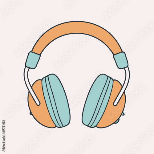 Cute Headphone for toddlers books vector illustration