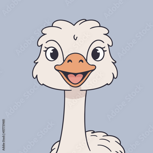 Cute vector illustration of a Ostrich for youngsters' imaginative stories