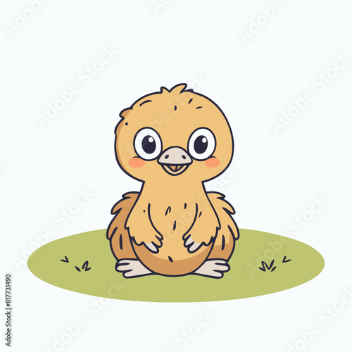 Cute Ostrich for children's bedtime stories vector illustration