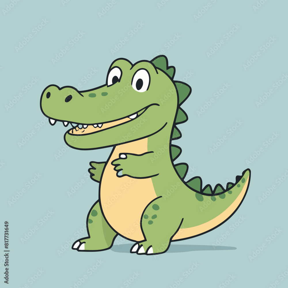 Naklejka premium Cute vector illustration of a Alligator for children story book