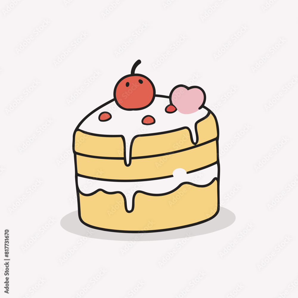 Vector illustration of a cute Cake for toddlers Vector illustration of a cute Cake for toddlers