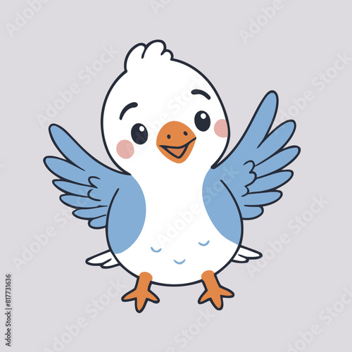 Vector illustration of a delightful Bird for early readers' enjoyment