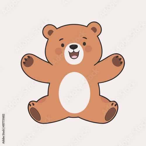 Cute Bear for early readers  adventure books vector illustration