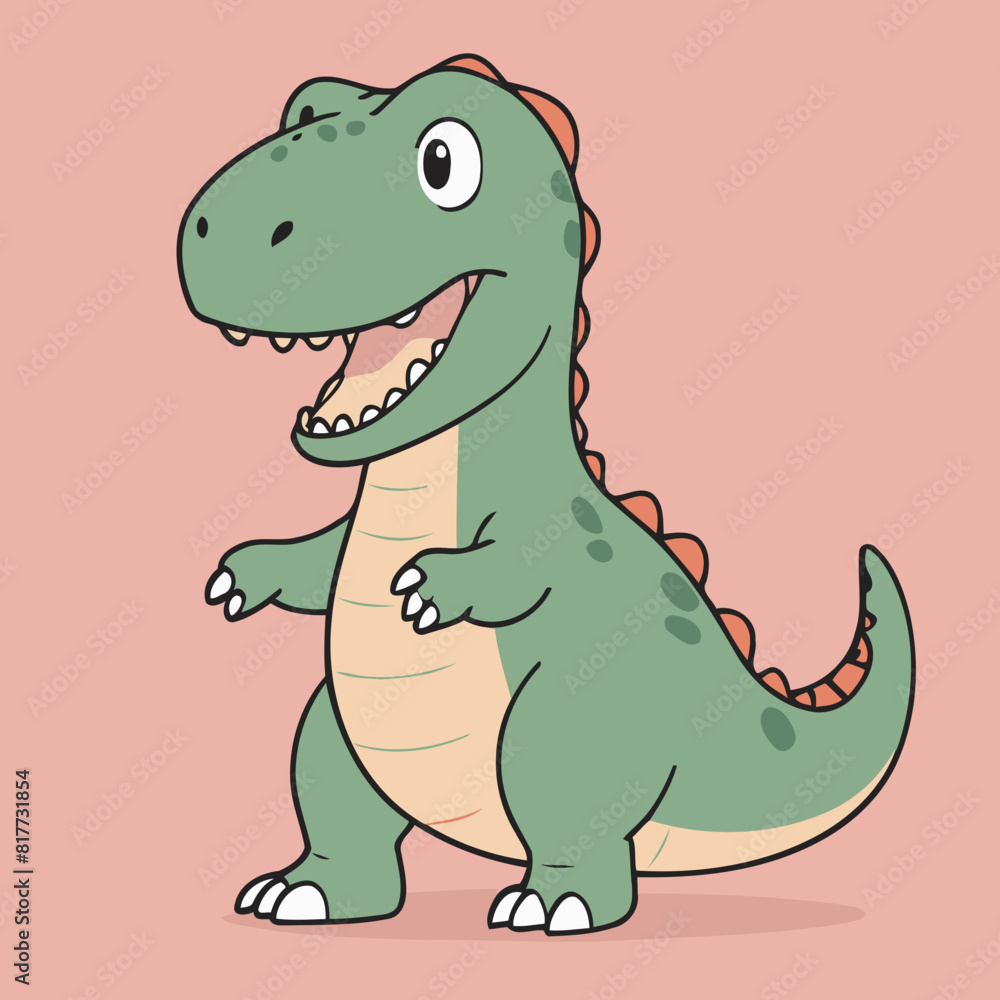 Obraz premium Cute TRex vector illustration for preschoolers' learning moments