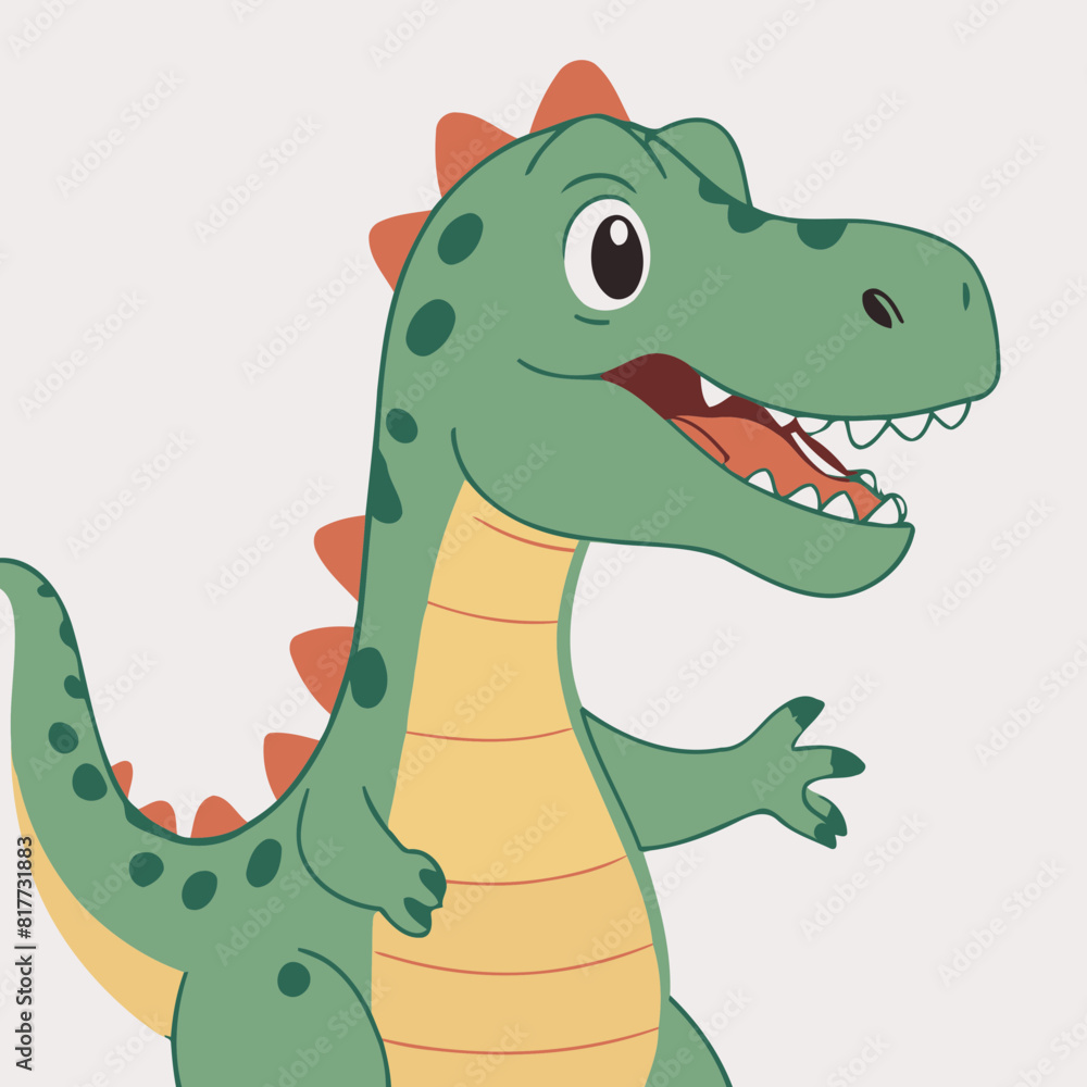 Fototapeta premium Vector illustration of a cute Dino for kids