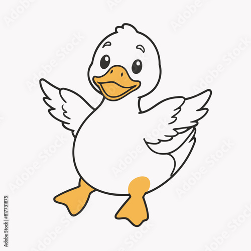 Vector illustration of a sweet Duck for youngsters' imaginative journeys