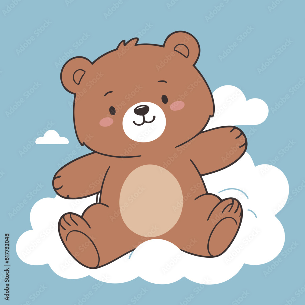 Fototapeta premium Cute Bear vector illustration of a for toddlers books
