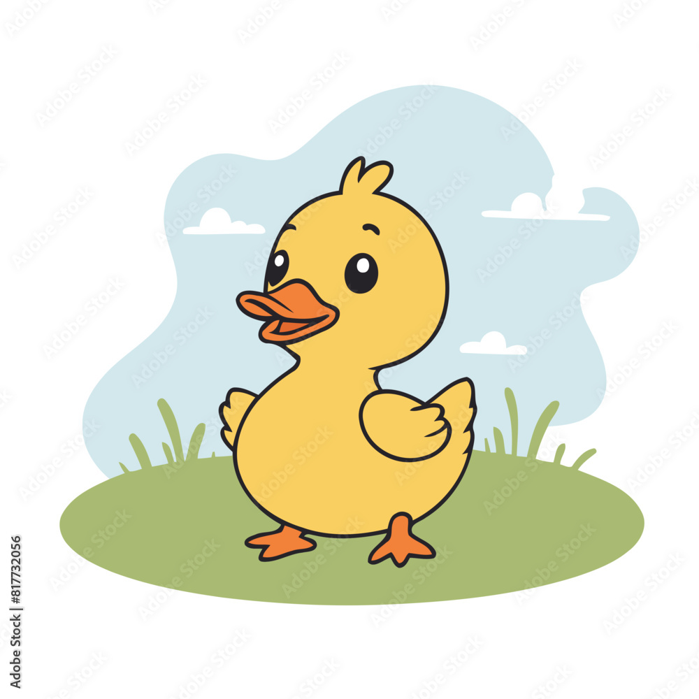 Vector illustration of a delightful Duck for early readers' enjoyment Vector illustration of a delightful Duck for early readers' enjoyment