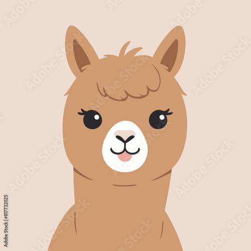 Cute vector illustration of a Alpaca for youngsters' imaginative stories