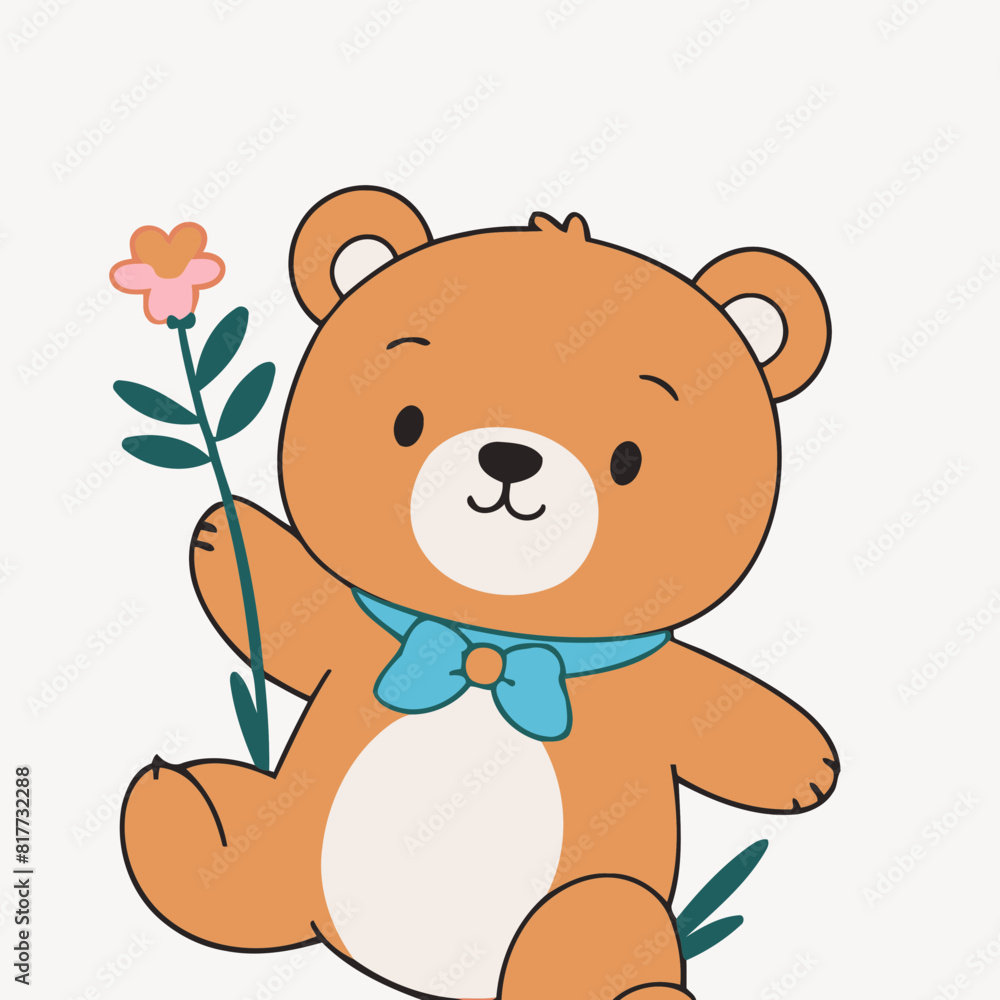 Obraz premium Vector illustration of a cute Bear for children story book