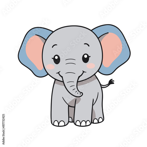 Cute vector illustration of a Elephant for youngsters' picture books